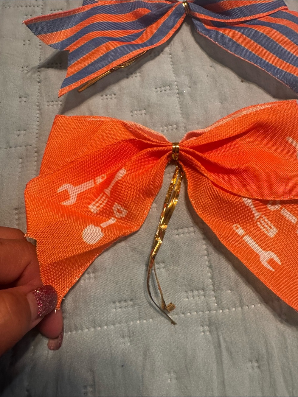 Bows ~ Wreaths Orange & Blue Sporting Events Cheerleaders Knicks NY Fans 24 Lot - Picture 14 of 16